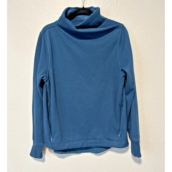 Athleta Cozy Karma II Sweatshirt Pullover Blue Twist Neck Women's M Athleisure - Picture 1 of 7
